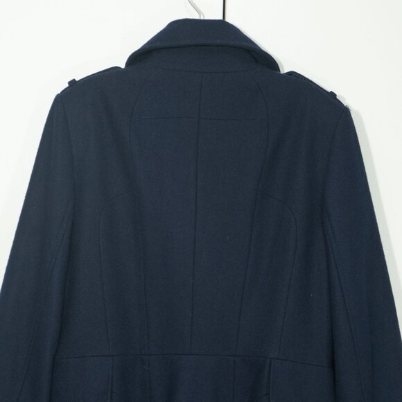 Via Spiga Wool Military Coat Blue Navy Fit Flare Retro Academia Victorian Twee - Picture 10 of 14